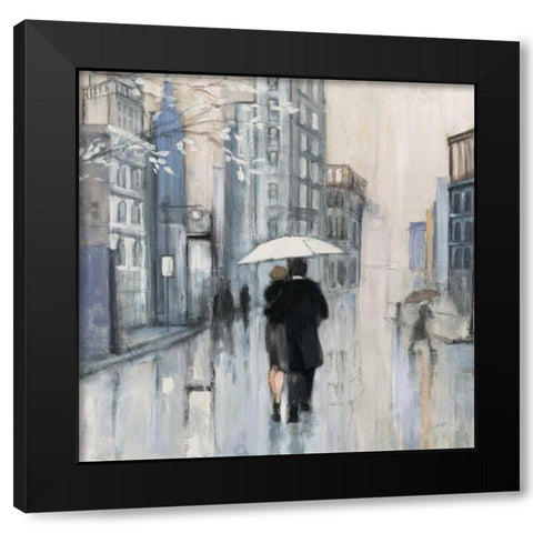 Spring Rain New York Neutral Crop Black Modern Wood Framed Art Print with Double Matting by Purinton, Julia
