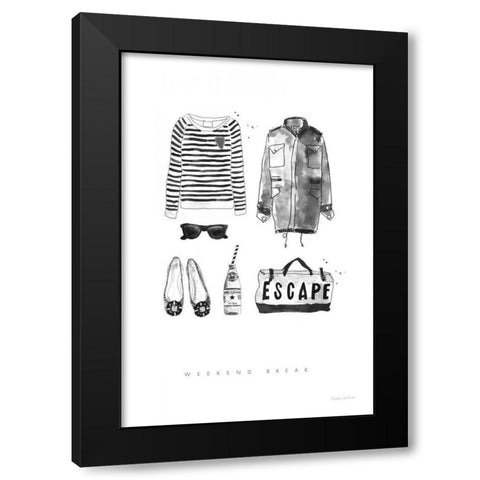 Back to Black II Black Modern Wood Framed Art Print with Double Matting by Charro, Mercedes Lopez