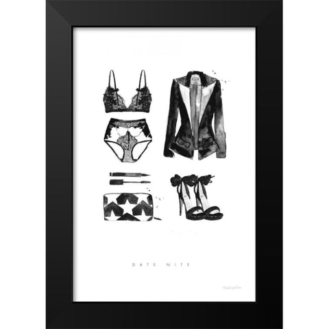 Back to Black IV Black Modern Wood Framed Art Print by Charro, Mercedes Lopez
