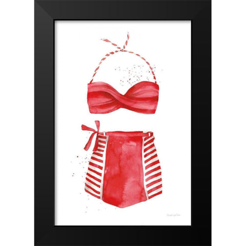 Vintage Swimwear II Black Modern Wood Framed Art Print by Charro, Mercedes Lopez