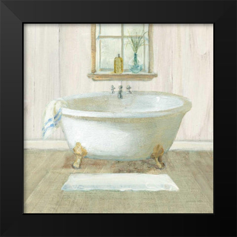 Farmhouse Bathtub Black Modern Wood Framed Art Print by Nai, Danhui