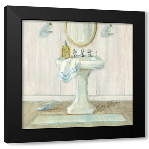 Farmhouse Sink Black Modern Wood Framed Art Print with Double Matting by Nai, Danhui