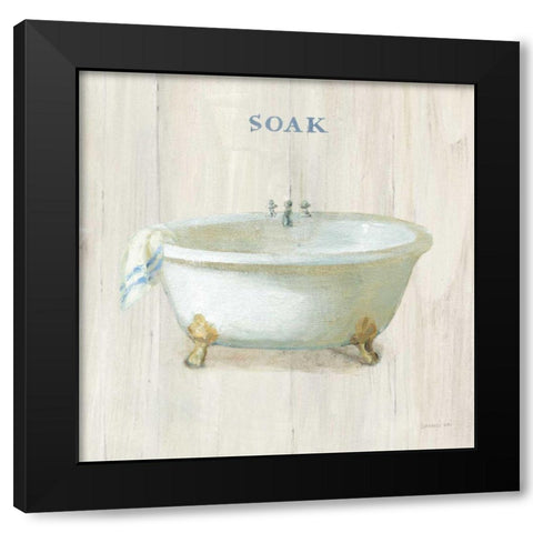 Farmhouse Bathtub Soak Black Modern Wood Framed Art Print with Double Matting by Nai, Danhui