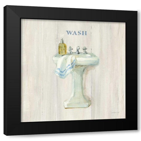 Farmhouse Sink Wash Black Modern Wood Framed Art Print with Double Matting by Nai, Danhui