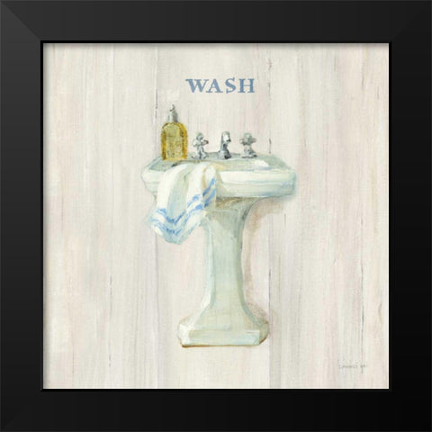 Farmhouse Sink Wash Black Modern Wood Framed Art Print by Nai, Danhui