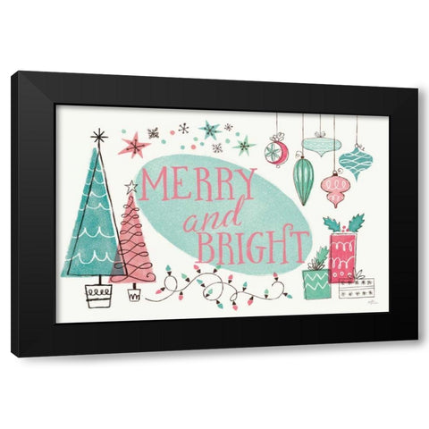 Retro Christmas I Bright Black Modern Wood Framed Art Print by Penner, Janelle