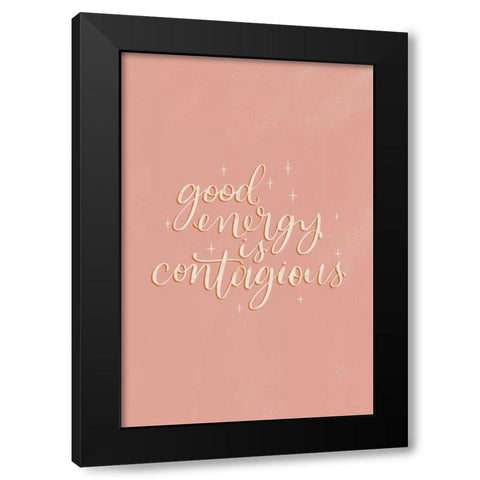 Mod Glam Good Energy II Black Modern Wood Framed Art Print by Thorns, Becky
