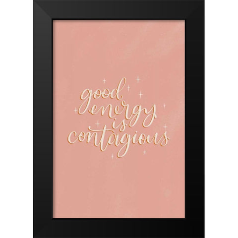 Mod Glam Good Energy II Black Modern Wood Framed Art Print by Thorns, Becky