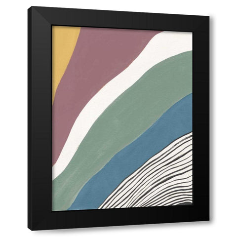 Colorful Retro Abstract IV Black Modern Wood Framed Art Print with Double Matting by Nai, Danhui