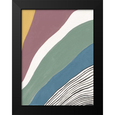 Colorful Retro Abstract IV Black Modern Wood Framed Art Print by Nai, Danhui