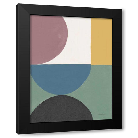 Colorful Retro Abstract V Black Modern Wood Framed Art Print by Nai, Danhui