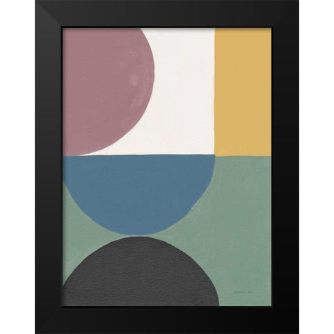 Colorful Retro Abstract V Black Modern Wood Framed Art Print by Nai, Danhui