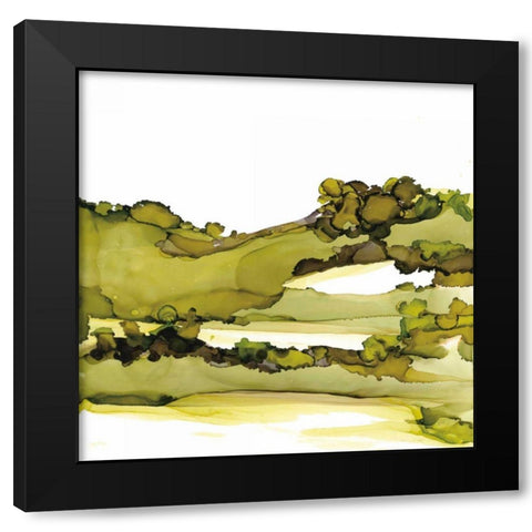Greenscape I Black Modern Wood Framed Art Print with Double Matting by Paschke, Chris