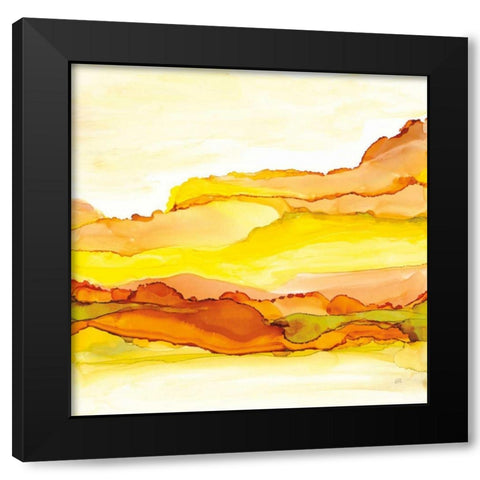 Yellowscape I Black Modern Wood Framed Art Print with Double Matting by Paschke, Chris