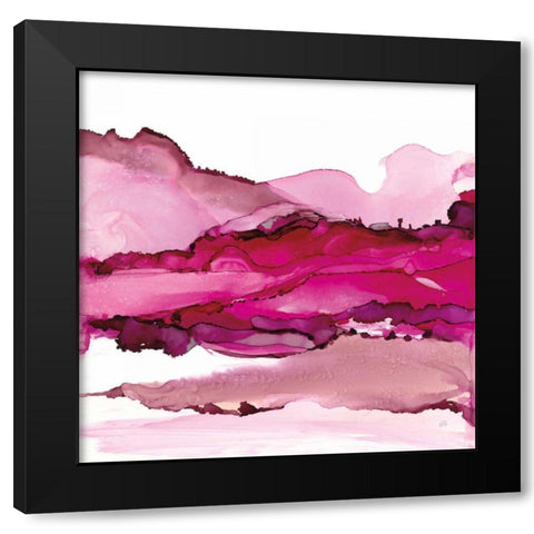 Pinkscape I Black Modern Wood Framed Art Print with Double Matting by Paschke, Chris