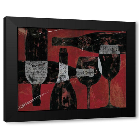 Wine Selection Red Black Modern Wood Framed Art Print by Brissonnet, Daphne