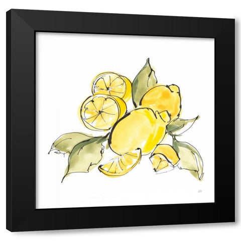 Lemon Still Life III Black Modern Wood Framed Art Print with Double Matting by Paschke, Chris