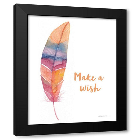 Boho Feathers I Inspiration Black Modern Wood Framed Art Print with Double Matting by McKenna, Kathleen Parr