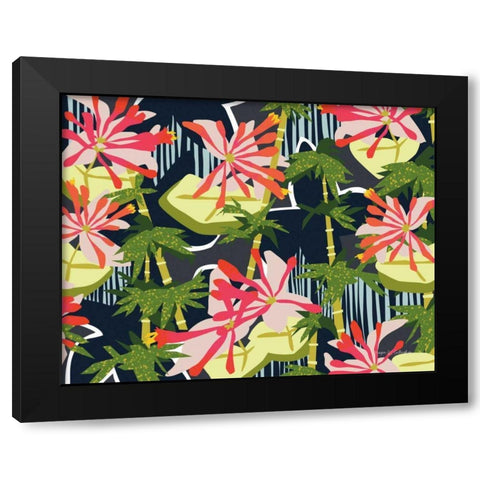 Bamboo Honeysuckle I Black Modern Wood Framed Art Print with Double Matting by Gallagher, Megan