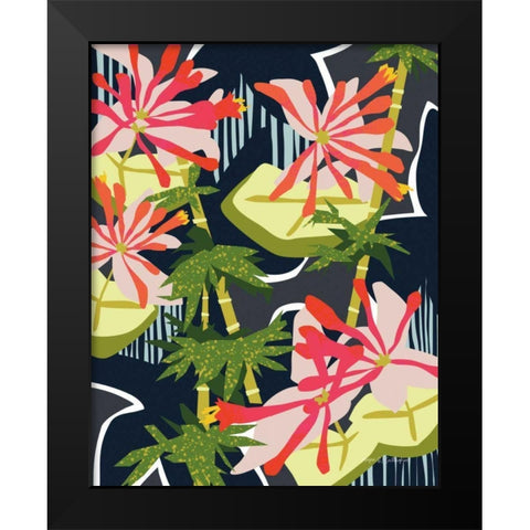 Bamboo Honeysuckle II Black Modern Wood Framed Art Print by Gallagher, Megan