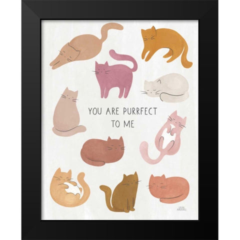 You are Purrfect To Me Black Modern Wood Framed Art Print by Marshall, Laura