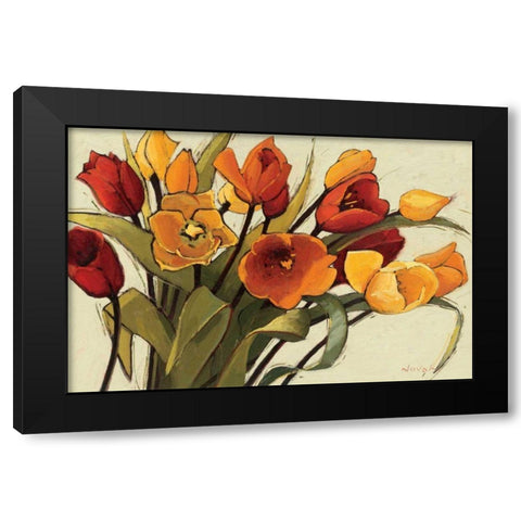 Tulip Time Black Modern Wood Framed Art Print by Novak, Shirley