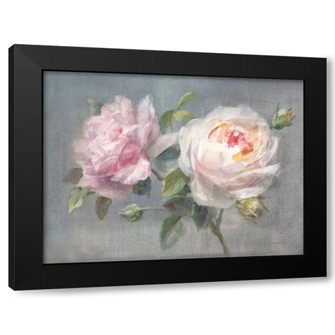 Lovely Roses Black Modern Wood Framed Art Print with Double Matting by Nai, Danhui