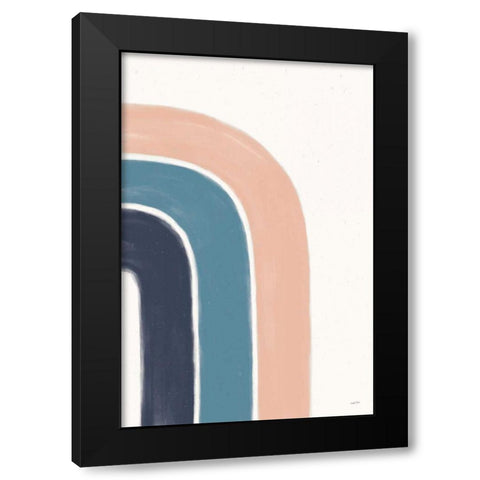 Rainbow I Blue Black Modern Wood Framed Art Print with Double Matting by York, Leah