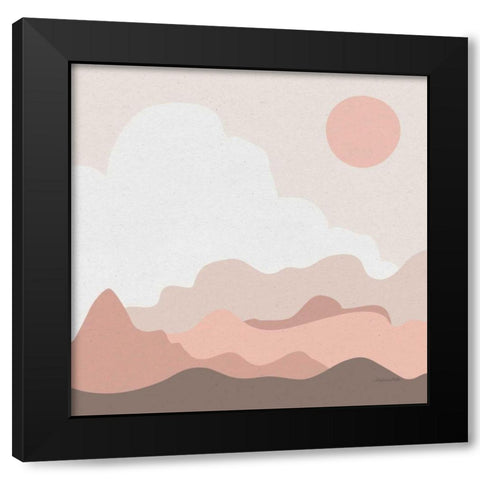 Mountainous I Pink Black Modern Wood Framed Art Print by Miller, Sara Zieve
