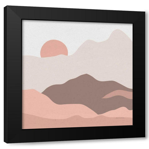 Mountainous II Pink Black Modern Wood Framed Art Print with Double Matting by Miller, Sara Zieve
