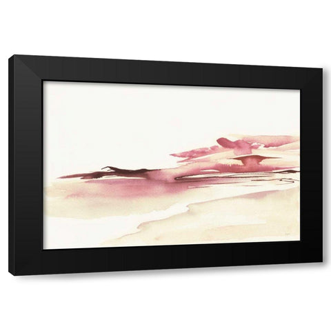 Pink Coastal Sunset Black Modern Wood Framed Art Print by Rice, Kristy