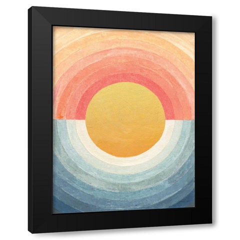 Retro Vibes Abstract Black Modern Wood Framed Art Print with Double Matting by Nai, Danhui