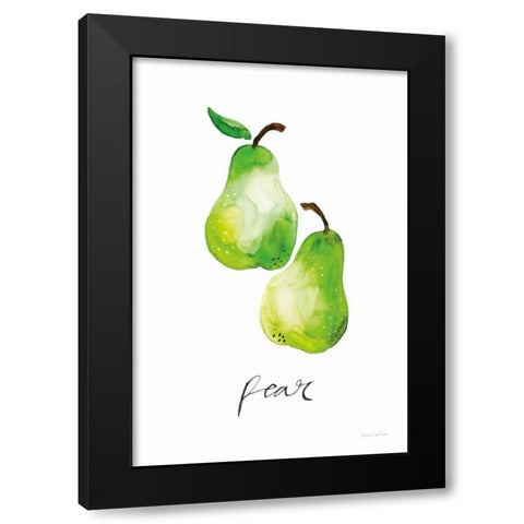 Pears Black Modern Wood Framed Art Print with Double Matting by Charro, Mercedes Lopez
