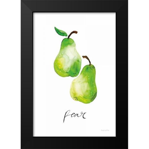 Pears Black Modern Wood Framed Art Print by Charro, Mercedes Lopez