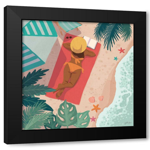 Beach Babes I Black Modern Wood Framed Art Print by Penner, Janelle