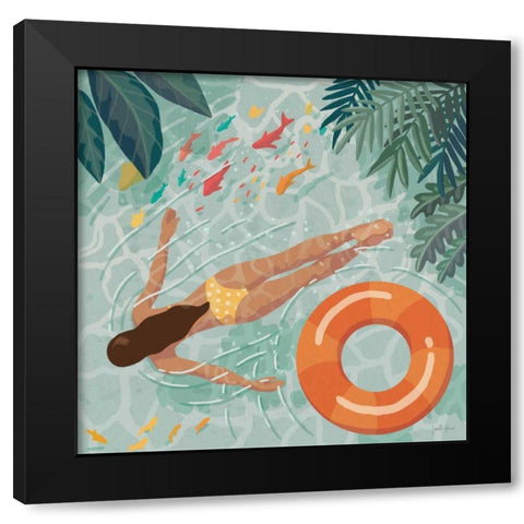 Beach Babes IV Black Modern Wood Framed Art Print with Double Matting by Penner, Janelle