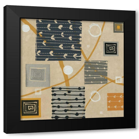 Graphic Tiles I Black Modern Wood Framed Art Print by Wild Apple Portfolio
