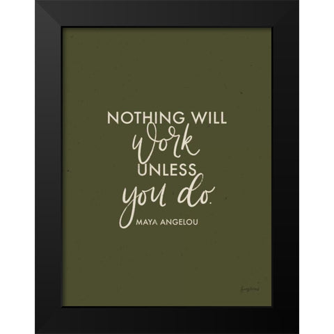 Words of Wisdom II Green Crop Black Modern Wood Framed Art Print by Thorns, Becky