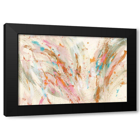 Fireworks Black Modern Wood Framed Art Print with Double Matting by Nai, Danhui