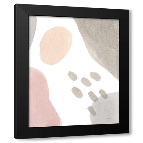 Abstract Tidepool II Black Modern Wood Framed Art Print with Double Matting by Nai, Danhui