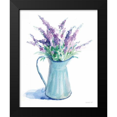 Farmstand Lavender Black Modern Wood Framed Art Print by Nai, Danhui