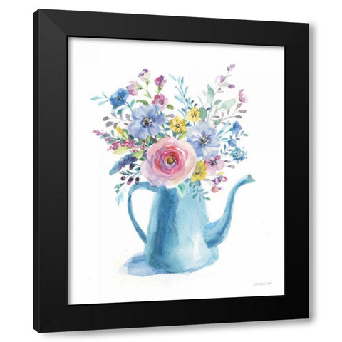 Farmstand Flowers Black Modern Wood Framed Art Print with Double Matting by Nai, Danhui