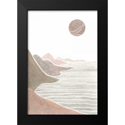 Shore Upon Shore Black Modern Wood Framed Art Print by Nai, Danhui