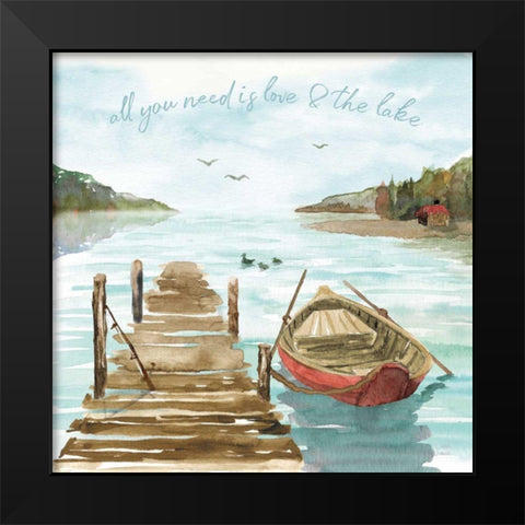 Lake Love II Black Modern Wood Framed Art Print by June, Dina