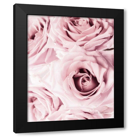 Pink Rose Cluster Crop Black Modern Wood Framed Art Print by Catterall, Elise
