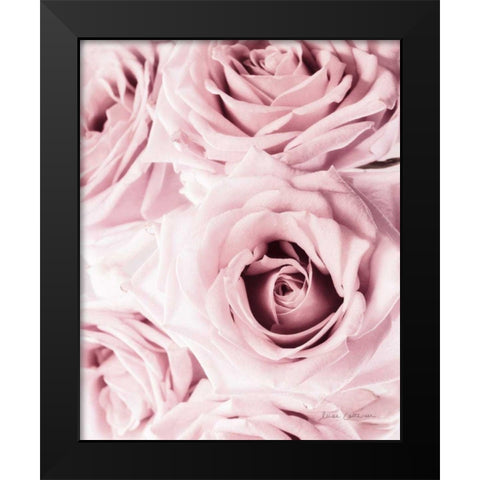 Pink Rose Cluster Crop Black Modern Wood Framed Art Print by Catterall, Elise