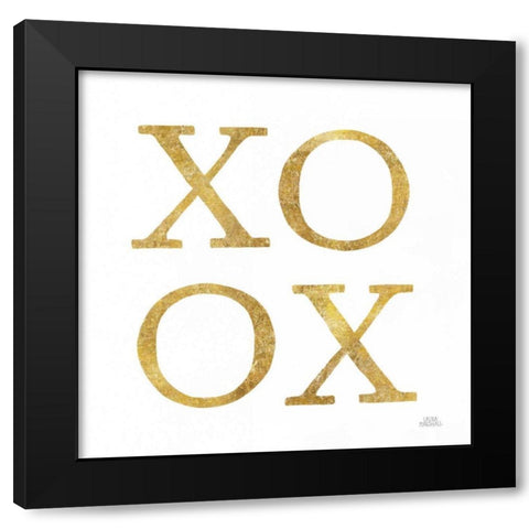 Love Letters XoXo Black Modern Wood Framed Art Print by Marshall, Laura