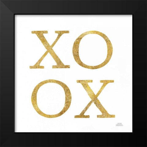 Love Letters XoXo Black Modern Wood Framed Art Print by Marshall, Laura