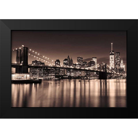Sepia City Black Modern Wood Framed Art Print by Gendreau, Katherine