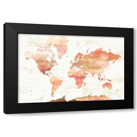 Desert Blooms Abstract Map Black Modern Wood Framed Art Print with Double Matting by Marshall, Laura